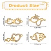 4Pcs 4 Style Brass Micro Pave Clear Cubic Zirconia Links Connectors ZIRC-SZ0002-24-2