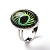 Glass Horse Eye Mood Ring RJEW-C031-01P-1