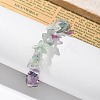 Chips Natural Fluorite Beaded Stretch Bracelets X-BJEW-JB01826-01-7