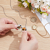 2Pcs 2 Colors Stainless Steel Paw Print Photo Locket Pendant Necklaces for Women NJEW-NB0001-39-3