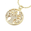 Brass Micro Pave Clear Cubic Zirconia Pendant Necklaces for Women NJEW-M009-04G-A-1