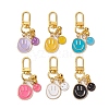 6Pcs 6 Colors Smiling Face Alloy Enamel Pendant Decoration HJEW-JM02743-1