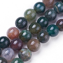 Natural Indian Agate Round Beads Strands G-N0120-06-10mm