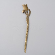 Alloy Rose Hair Sticks MRMJ-WH0077-100N-AB