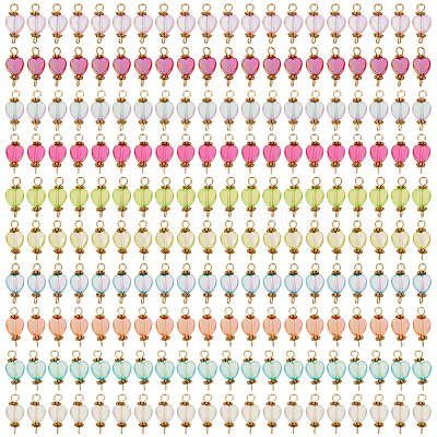 200Pcs 10 Colors Transparent Acrylic Pendants PALLOY-GO00013-1