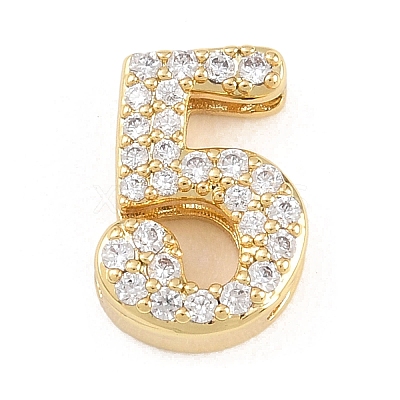 Brass Micro Pave Cubic Zirconia Pendants KK-B167-22G-5-1