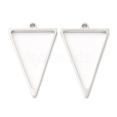 Non-Tarnish 304 Stainless Steel Open Back Bezel Triangle Pendants STAS-Z040-10P-1