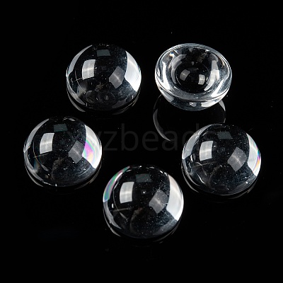 Transparent Half Round Glass Cabochons GGLA-R027-18mm-1