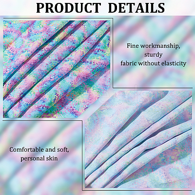 Leopard Print Rainbow Pattern Polycotton Fabric DIY-WH0028-18A-1