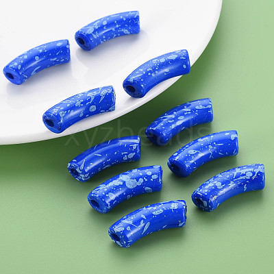 Opaque Spray Painted Acrylic Beads MACR-S372-001F-1