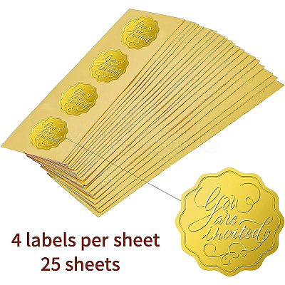 Self Adhesive Gold Foil Embossed Stickers DIY-WH0211-184-1