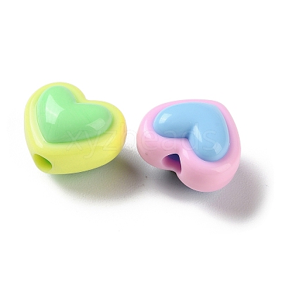 Two Tone Opaque Acrylic Beads X-SACR-I005-08C-1