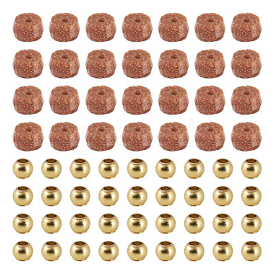 50Pcs Synthetic Goldstone Beads G-TAD0001-14-1