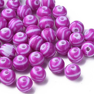 Opaque Striped Acrylic Beads MACR-S373-27D-02-1