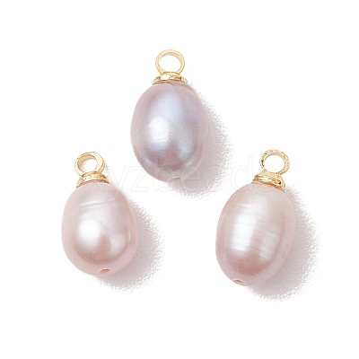 Natural Cultured Freshwater Pearl Rice Charms X-PALLOY-JF05078-01-1