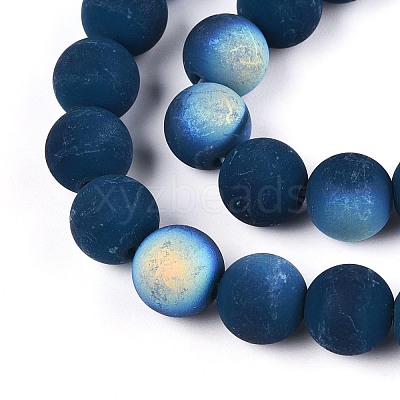 Frosted Opaque Glass Beads Strands GLAA-T032-P10mm-MBB14-1