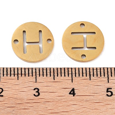 PVD Vacuum Plating 201 Stainless Steel Hollow Flat Round Links FIND-R149-03H-G-1