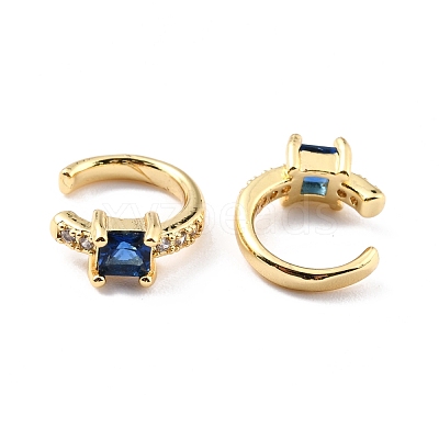 Brass Micro Pave Cubic Zirconia Cuff Earrings EJEW-K086-02G-05-1