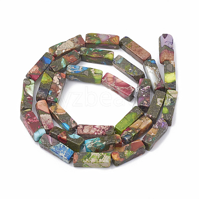 Synthetic Gold Line Imperial Jasper Beads Strands X-G-S321-001-1