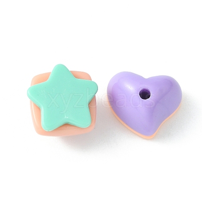 Two Tone Opaque Acrylic Beads SACR-X0015-22-1