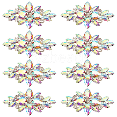8Pcs Glass Cabochons(Hot Melt Adhesive On The Back) GGLA-FG0001-07A-1