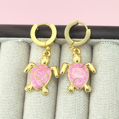 201 Stainless Steel Enamel Hoop Earrings FS-WG6C184-08-1