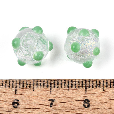 Handmade Foil Lampwork Beads Strands FOIL-T008-02E-1