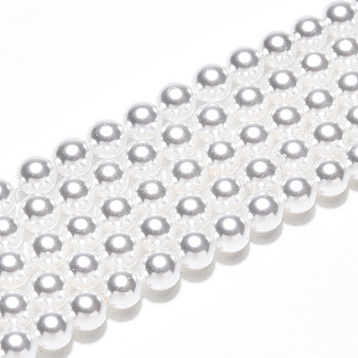 Baking Paint Pearlized Glass Pearl Bead Strands HY-N002-4mm-A12-1