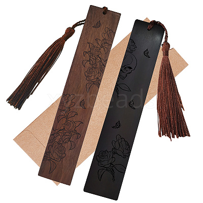 1 set Wood Bookmarks Set AJEW-CP0001-78J-1