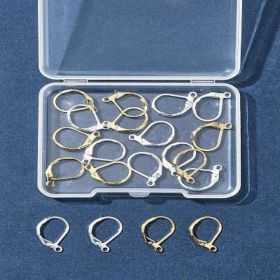 20Pcs 2 Colors Brass Leverback Earring Findings KK-FS0001-47-1