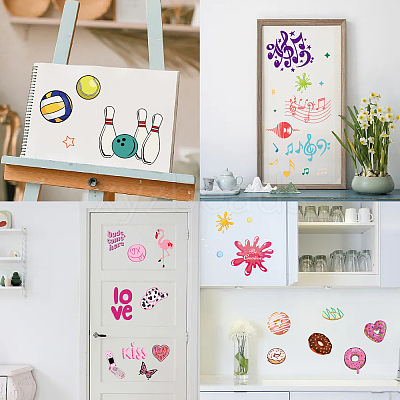 8 Sheets 8 Styles PVC Waterproof Wall Stickers DIY-WH0345-146-1