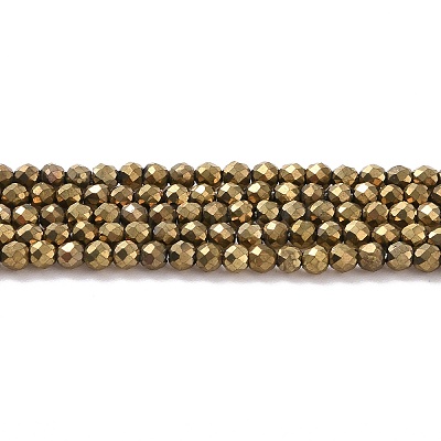 Electroplate Glass Beads Strands GLAA-H021-01A-FP07-1