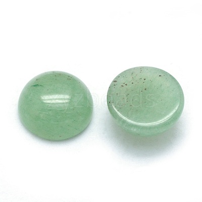 Natural Green Aventurine Cabochons X-G-P393-R15-8MM-1
