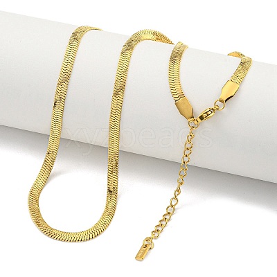 Ion Plating(IP) 304 Stainless Steel Snake Chain Necklace for Men Women NJEW-A027-01G-1