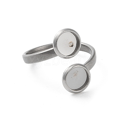 Non-Tarnish 304 Stainless Steel Open Cuff Ring Findings X-STAS-E124-05A-P-1