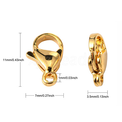 304 Stainless Steel Lobster Claw Clasps X-STAS-R050-11x7mm-02-1