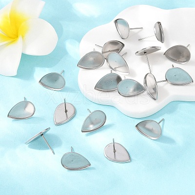 Tarnish Resistant 304 Stainless Steel Stud Earring Settings X-STAS-Q170-13-1