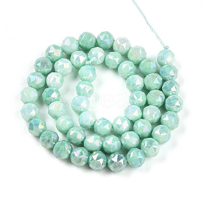 Anti-Tarnish Electroplate Glass Beads Strands GLAA-N010-8mm-03-1