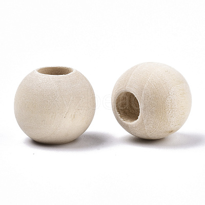 Natural Unfinished Wood Beads X-WOOD-Q038-15mm-1