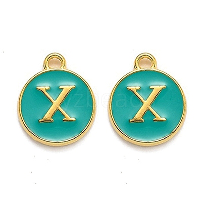 Golden Plated Alloy Enamel Charms ENAM-Q437-15X-1
