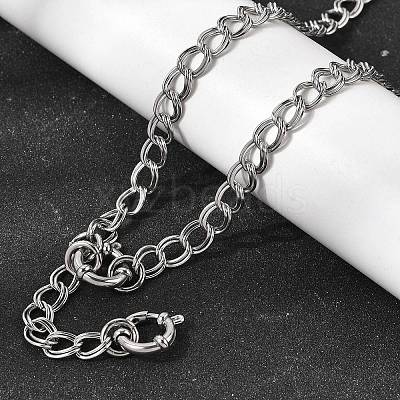6.5MM 201 Stainless Steel Double Link Chains Necklaces for Unisex NJEW-K302-05P-1