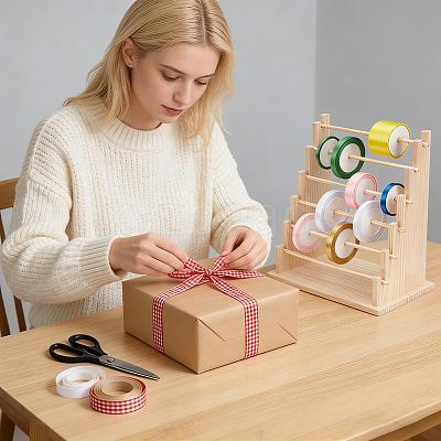 6 Layers Wood Bracelet Organizer Display Riser Stands BDIS-WH0011-10-1