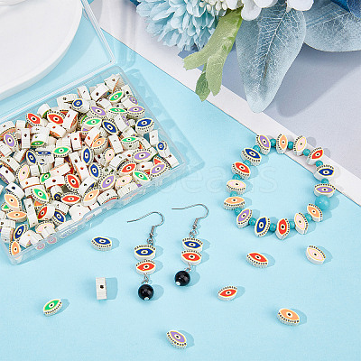 200Pcs Handmade Polymer Clay Beads CLAY-SC0001-50-1