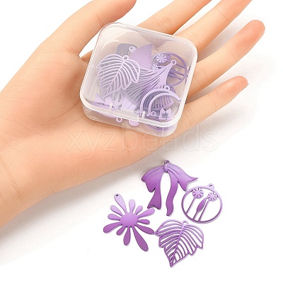 1 Set Spray Painted Alloy Charms FIND-YW0003-11B-1