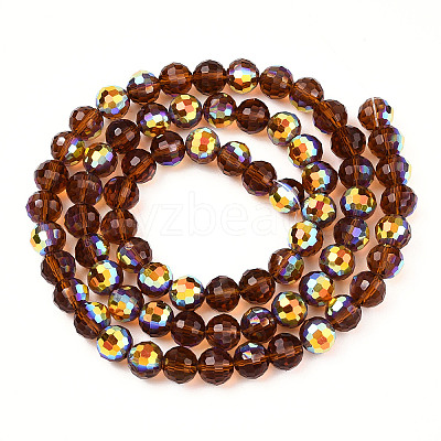 Transparent Electroplate Glass Beads Strands EGLA-N012-001-B08-1