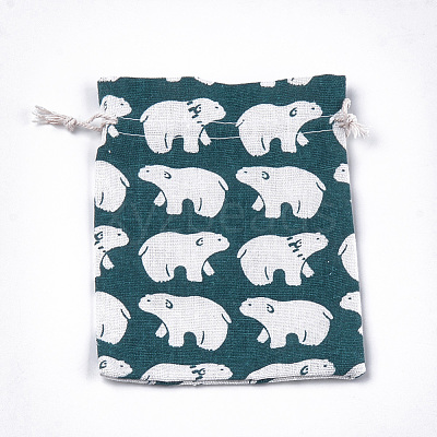 Polycotton(Polyester Cotton) Packing Pouches Drawstring Bags ABAG-T007-02M-1