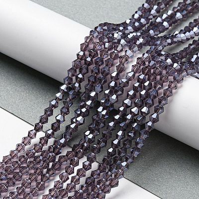 Transparent Electroplate Glass Beads Strands LS-EGLA-A039-T2mm-A04-1