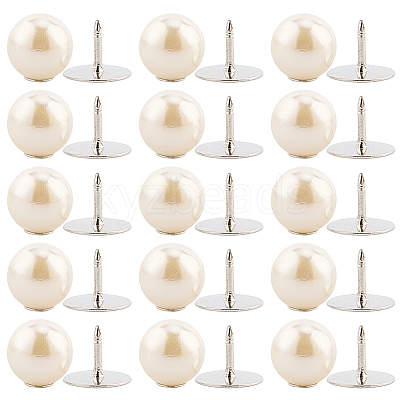 20Pcs ABS Plastic Pearl No Sewing Buttons BUTT-CY0001-22A-1