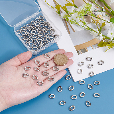 100Pcs 304 Stainless Steel Open Jump Rings STAS-UN0063-41A-1