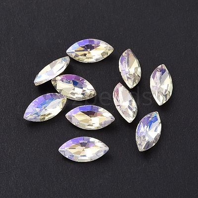 Glass Rhinestone Cabochons GGLA-P002-03A-08-1